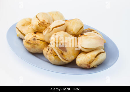 Asian Palmyra palm, Toddy palm in plate on white background Stock Photo