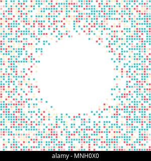 Mosaic background with copy space for text. Seamless pattern. Abstract Geometric ornament. Pixel cubes. Simple design for postcard, poster or banner. Stock Vector
