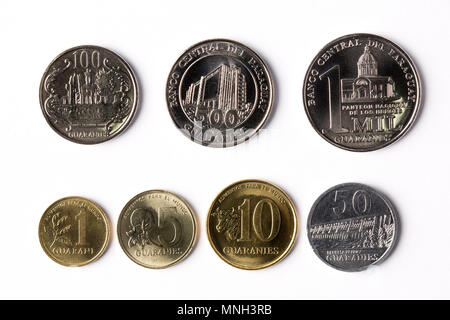 Collection of coins from Paraguay Stock Photo