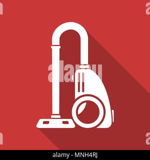 Hoover vacuum cleaner flat design vector icon Stock Vector