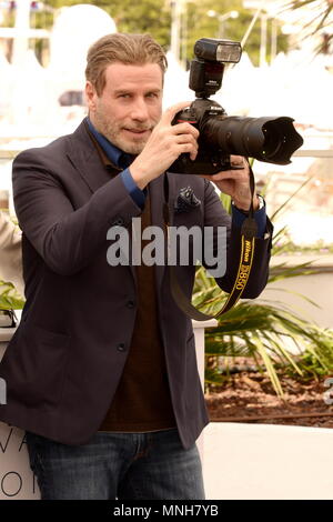 May 15, 2018 - Cannes, France - CANNES, FRANCE - MAY 15: John Travolta attend the photocall for 'Rendezvous With John Travolta - Gotti' during the 71st annual Cannes Film Festival at Palais des Festivals on May 15, 2018 in Cannes, France. (Credit Image: © Frederick Injimbert via ZUMA Wire) Stock Photo