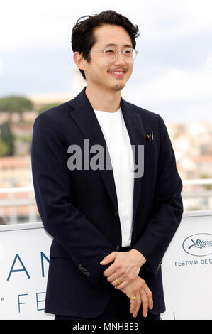 Cannes, France. 17th May, 2018. Steven Yeun at the 'Burning / Beoning' photocall during the 71st Cannes Film Festival at the Palais des Festivals on May 17,2018 in Cannes, France Credit: Geisler-Fotopress/Alamy Live News Stock Photo