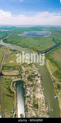 Danube Delta Romania panoramic view Stock Photo