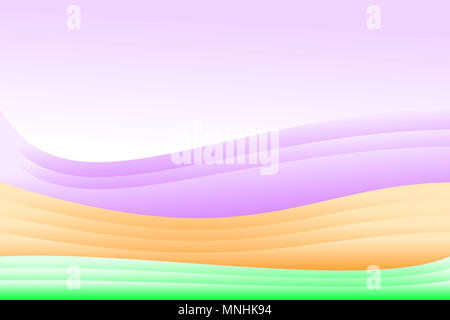 Abstract colorful multi-layered waves texture background, the pattern of beautiful green, orange, and violet (purple) colors. Stock Photo