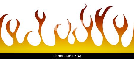 Abstract flames on a white background, vector illustration Stock Vector