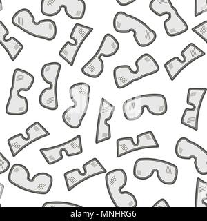 Different Winter Ski Goggles Seamless Pattern Stock Vector