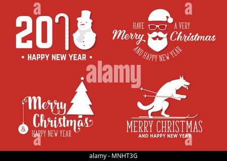 Have a very Merry Christmas and happy new year. Vector illustration. Xmas design for congratulation cards, invitations, banners and flyers. Stock Vector