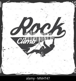 rock climber vector logo design template. climbing or sports icon Stock