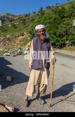 Srinagar, India - June 13, 2017: Portrait of unidentified kashmiri shepherd outside of Srinagar, Jammu and Kashmir, India Stock Photo