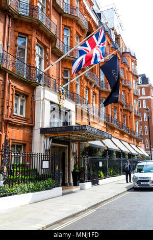 Side entrance to Claridge's Hotel in London, UK Stock Photo