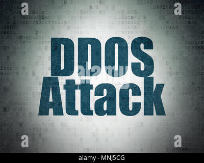 Security concept: DDOS Attack on Digital Data Paper background Stock Photo