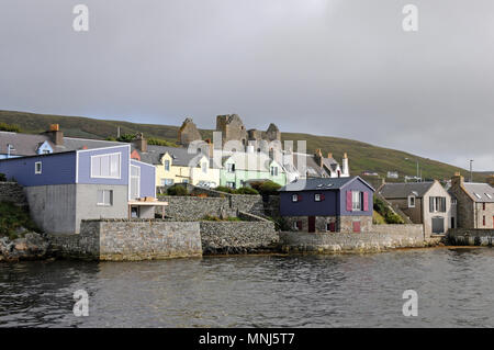 Various views of Scalloway in Shetland the second largest town and ancient capital of the Shetland Islands Stock Photo