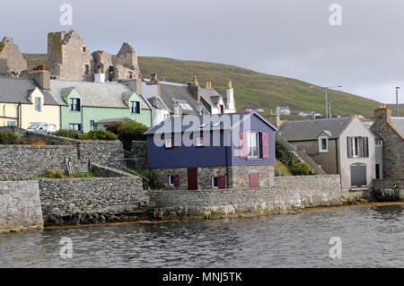 Various views of Scalloway in Shetland the second largest town and ancient capital of the Shetland Islands Stock Photo