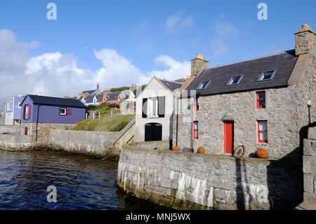 Various views of Scalloway in Shetland the second largest town and ancient capital of the Shetland Islands Stock Photo