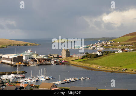 Various views of Scalloway in Shetland the second largest town and ancient capital of the Shetland Islands Stock Photo