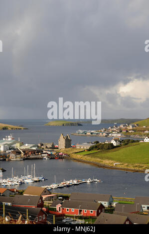 Various views of Scalloway in Shetland the second largest town and ancient capital of the Shetland Islands Stock Photo