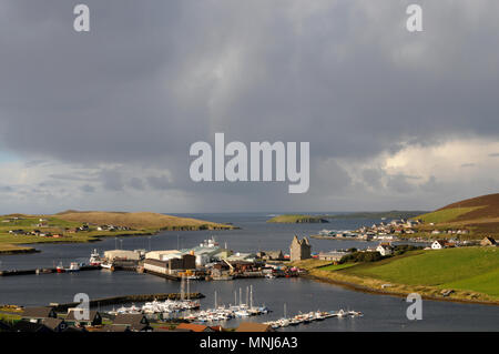 Various views of Scalloway in Shetland the second largest town and ancient capital of the Shetland Islands Stock Photo