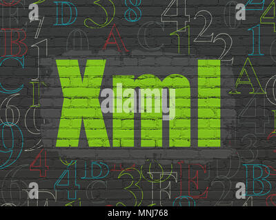 Programming concept: Xml on wall background Stock Photo - Alamy