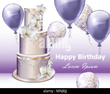 happy birthday cake gifts balloons pennants party decoration cards ...