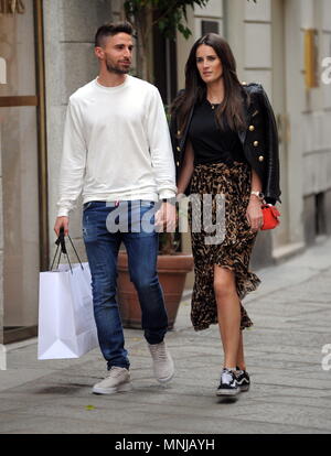 Fabio Borini and wife Erin out shopping in Milan, Italy. Featuring
