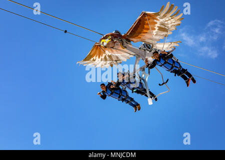 People on the First Glider, First mountain above Grindelwald, Bernese Oberland, Switzerland Stock Photo