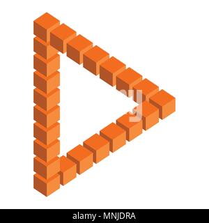 Optical illusion, colorful blocks, different shapes Stock Vector