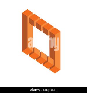 Optical illusion, colorful blocks, different shapes Stock Vector