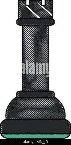 Chess Comic Rook rook chess piece over white background. vector illustration Stock ...