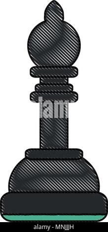 bishop chess piece over white background. vector illustration Stock Vector