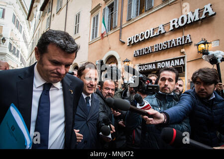 Rome, Italy. 15th May, 2018. Northern League (LN) deputy Gian Marco Centinaio enters the Chamber of Deputies on May 15, 2018 in Rome, Italy. Credit: Andrea Ronchini/Pacific Press/Alamy Live News Stock Photo