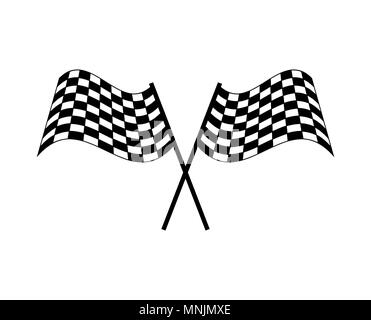 two checkered race flag isolated on white background Stock Vector