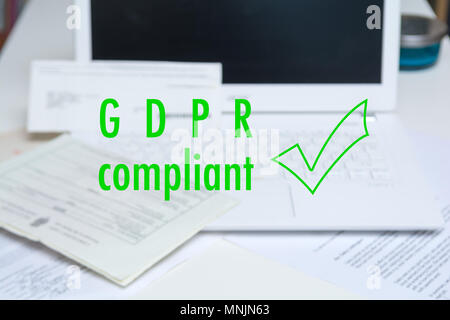GDPR. Data Protection Regulation, online and cyber security Stock Photo