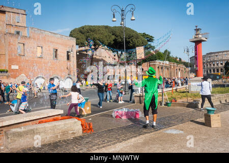 Rome Italy street scene artist with soap bubbles Stock Photo