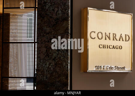 Chicago - Circa May 2018: Downtown Conrad Hotel Location. The Conrad is the luxury hotel brand owned by Hilton Worldwide II Stock Photo