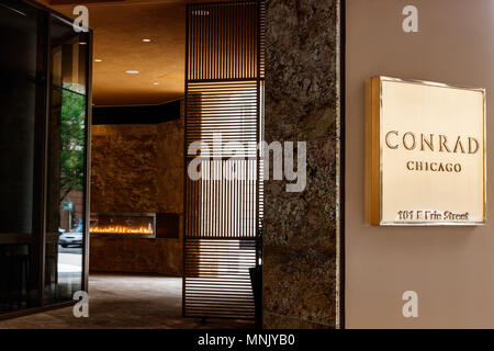 Chicago - Circa May 2018: Downtown Conrad Hotel Location. The Conrad is the luxury hotel brand owned by Hilton Worldwide III Stock Photo