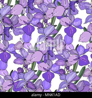 Seamless floral pattern with romantic flowers. Stock Vector