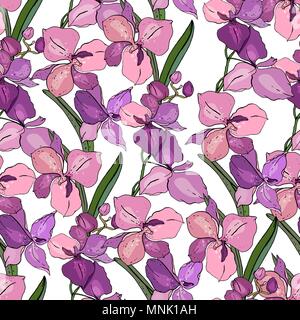 Seamless floral pattern with romantic flowers. Stock Vector