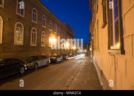 Old Quebec City Night Photographs Stock Photo