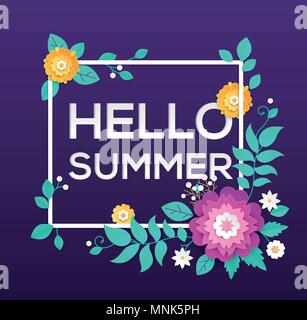 Hello summer - modern vector colorful illustration Stock Vector