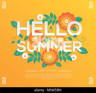 Hello summer - modern vector colorful illustration Stock Vector