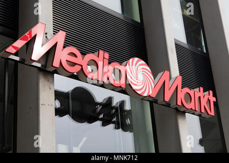 Amsterdam, Netherlands-march 11, 2017: Letters mediamarkt on a store in Amsterdam Stock Photo