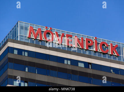 Amsterdam, Netherlands-october 31, 2016: Letters movenpick on a hotel in amsterdam Stock Photo