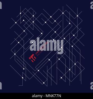 Abstract architecture lines dimensional structure on dark blue background. Vector illustration Stock Vector