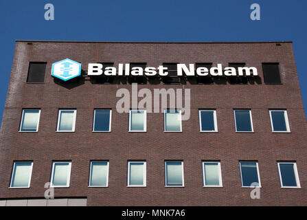 Amsterdam, Netherlands-august 18, 2016: Letters Ballast Nedam on a wall,Ballast Nedam is a major Dutch construction company Stock Photo