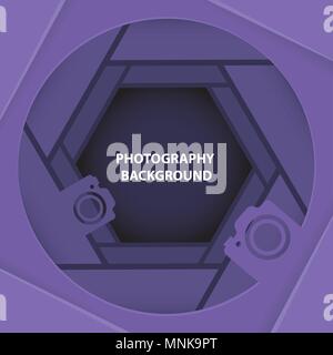 Photography 3D abstract background with paper cut shapes Stock Vector