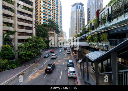 Philippines, Metro Manila, Makati, 6 August 2017 - Road In Makati, Philippines Stock Photo