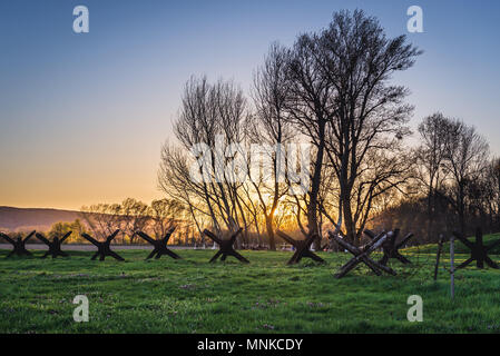 Remains of Iron Curtain, former border of Czechoslovakia and Austria in Bratislava city, Slovakia Stock Photo