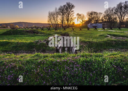 Remains of Iron Curtain, former border of Czechoslovakia and Austria in Bratislava city, Slovakia Stock Photo