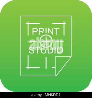 Print studio icon green vector Stock Vector
