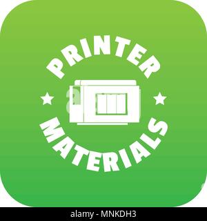 Printer materials icon green vector Stock Vector
